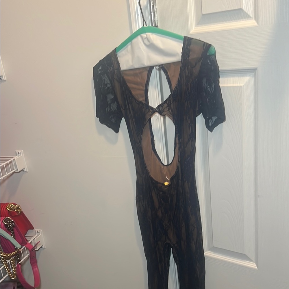 King of Style Lace Jumpsuit in navy with Cutout Design